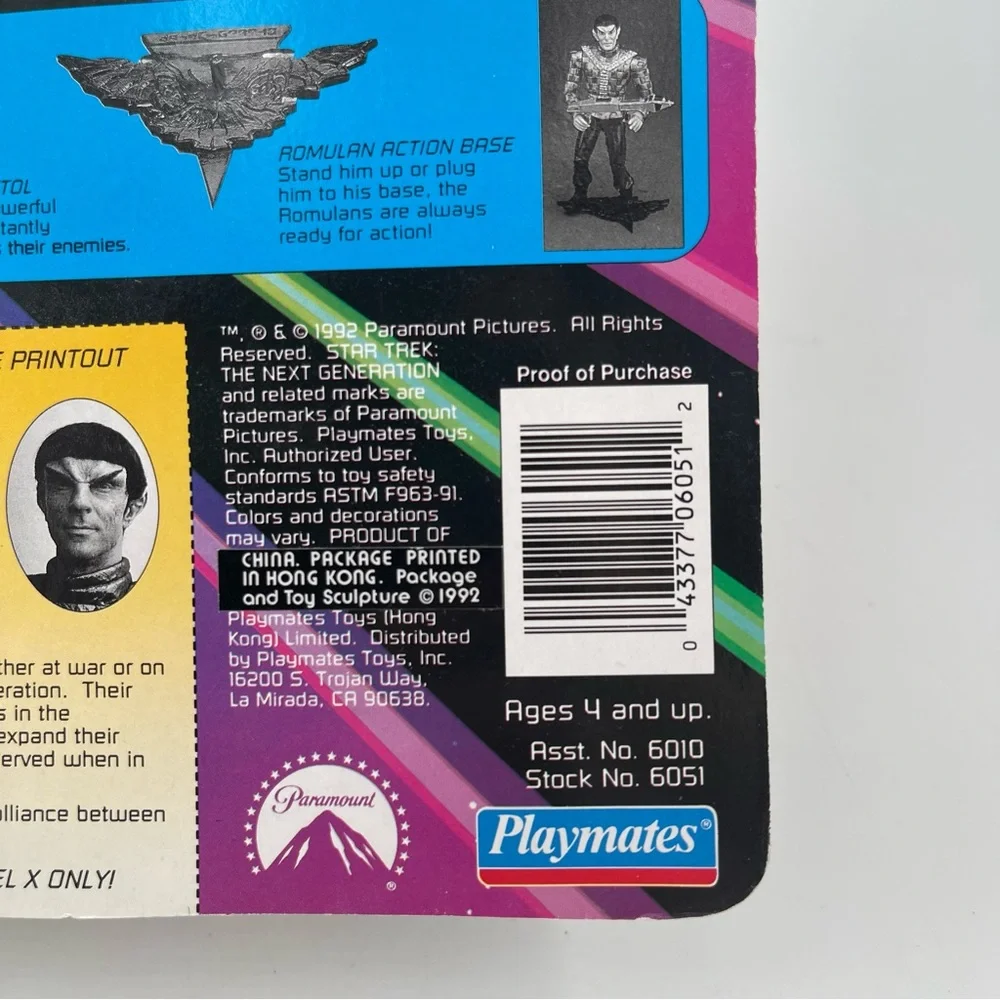 Vtg. 92 Star Trek - Romulan - The Next Generation Action Figures SEALED